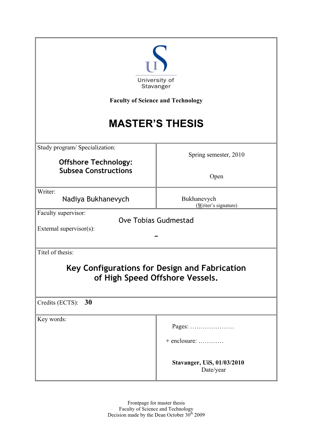 Master's Thesis