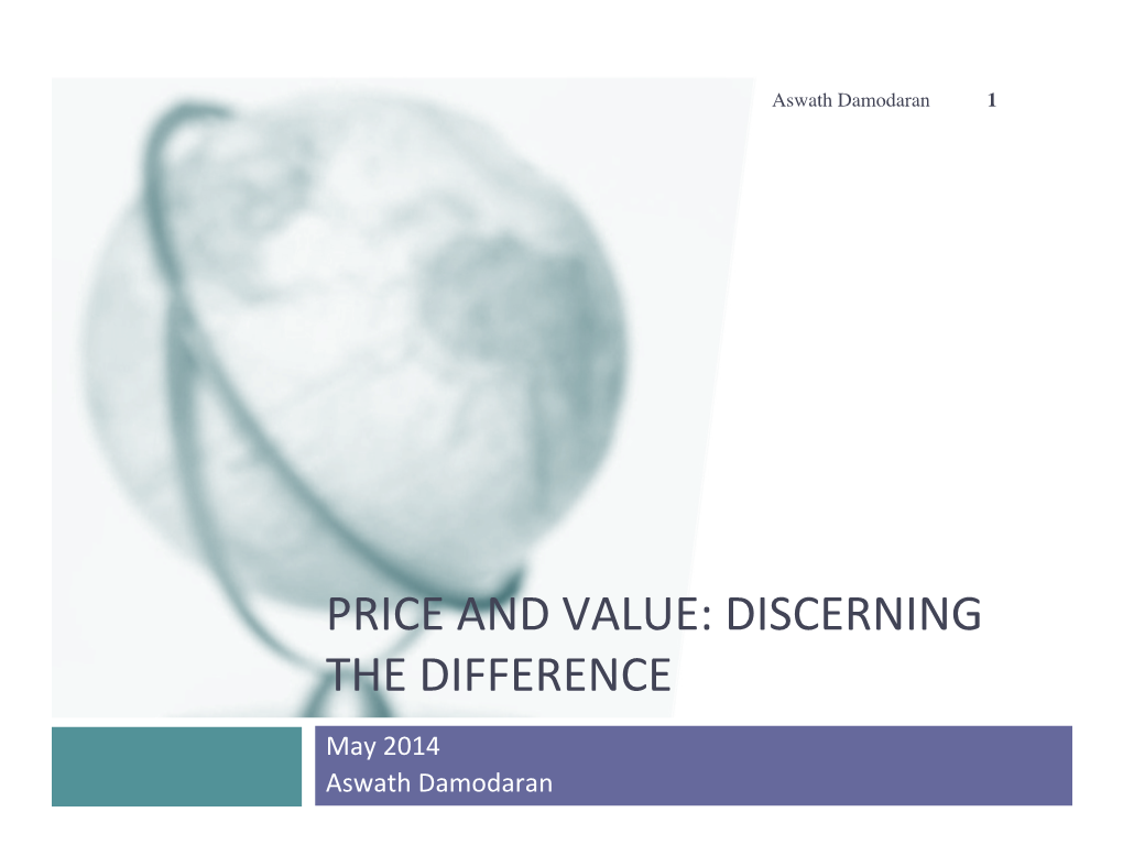 Price and Value: Discerning the Difference