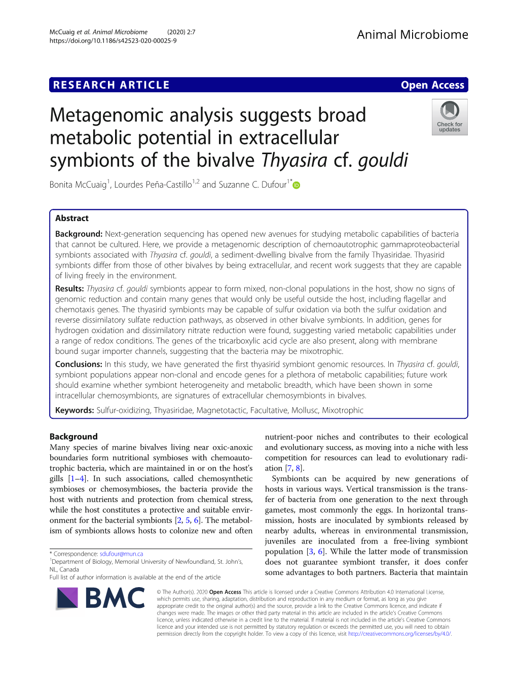 Metagenomic Analysis Suggests Broad Metabolic Potential in Extracellular Symbionts of the Bivalve Thyasira Cf