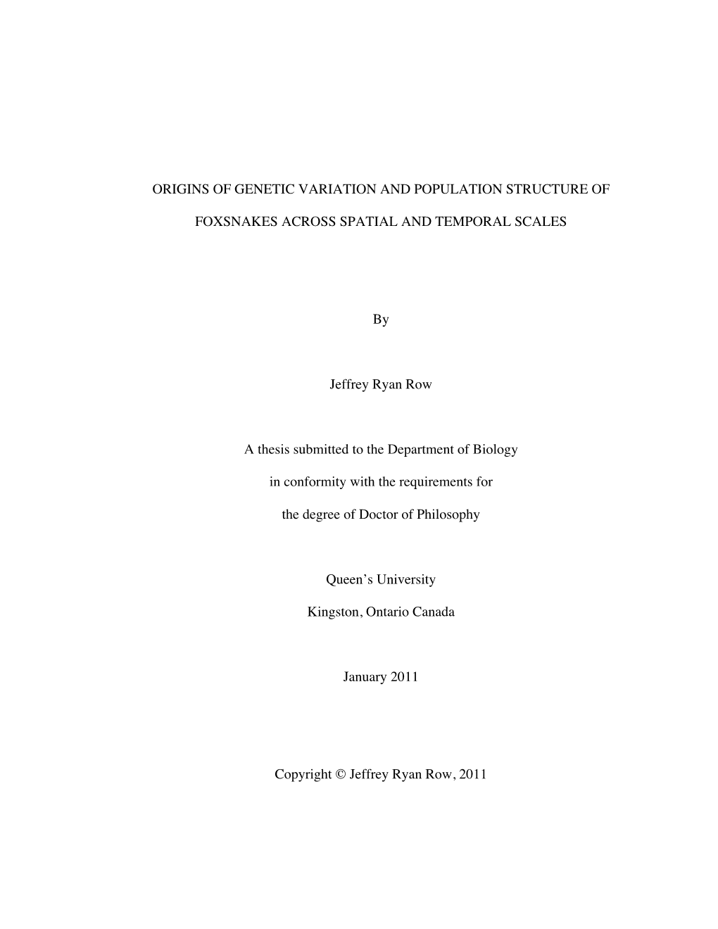 Origins of Genetic Variation and Population Structure Of