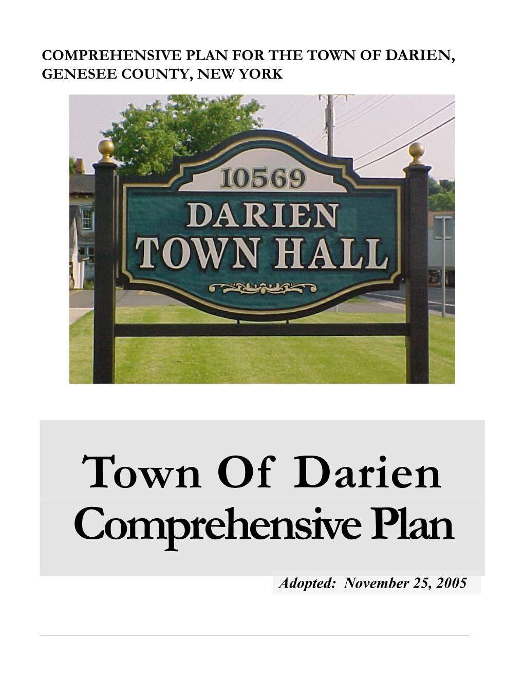 Ammended Comprehensive Plan for the Town Of