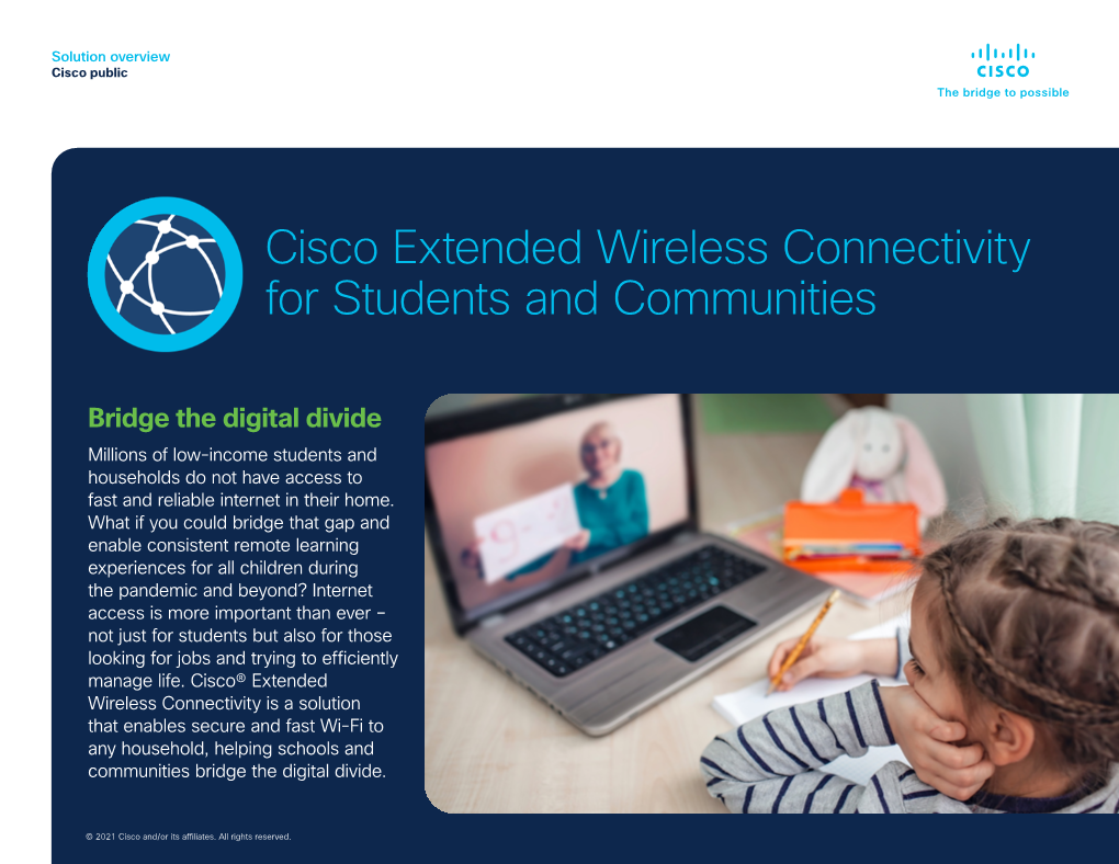 Cisco Extended Wireless Connectivity for Students and Communities: Bridging the Digital Divide Solution Overview