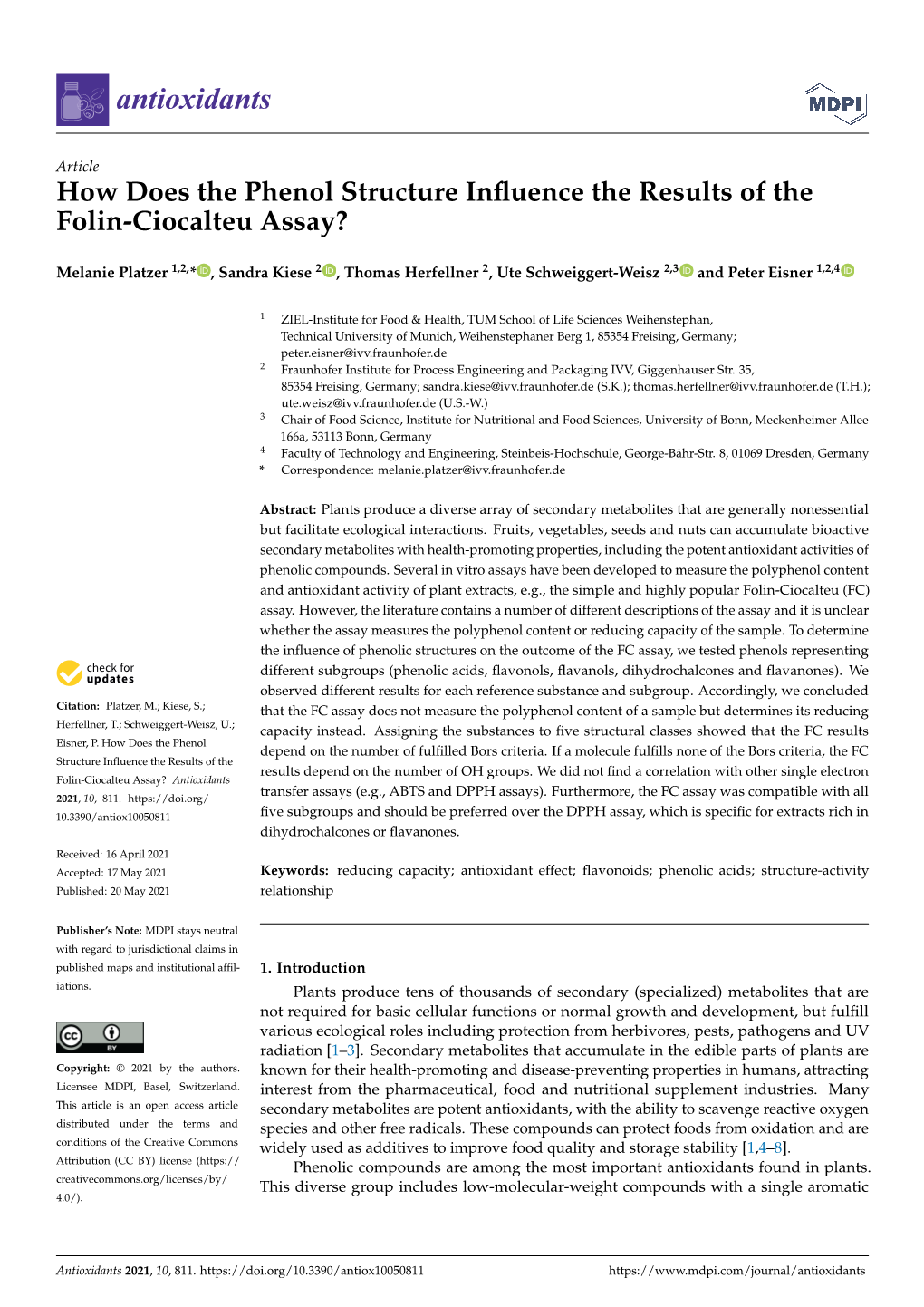 How Does the Phenol Structure Influence the Results of the Folin