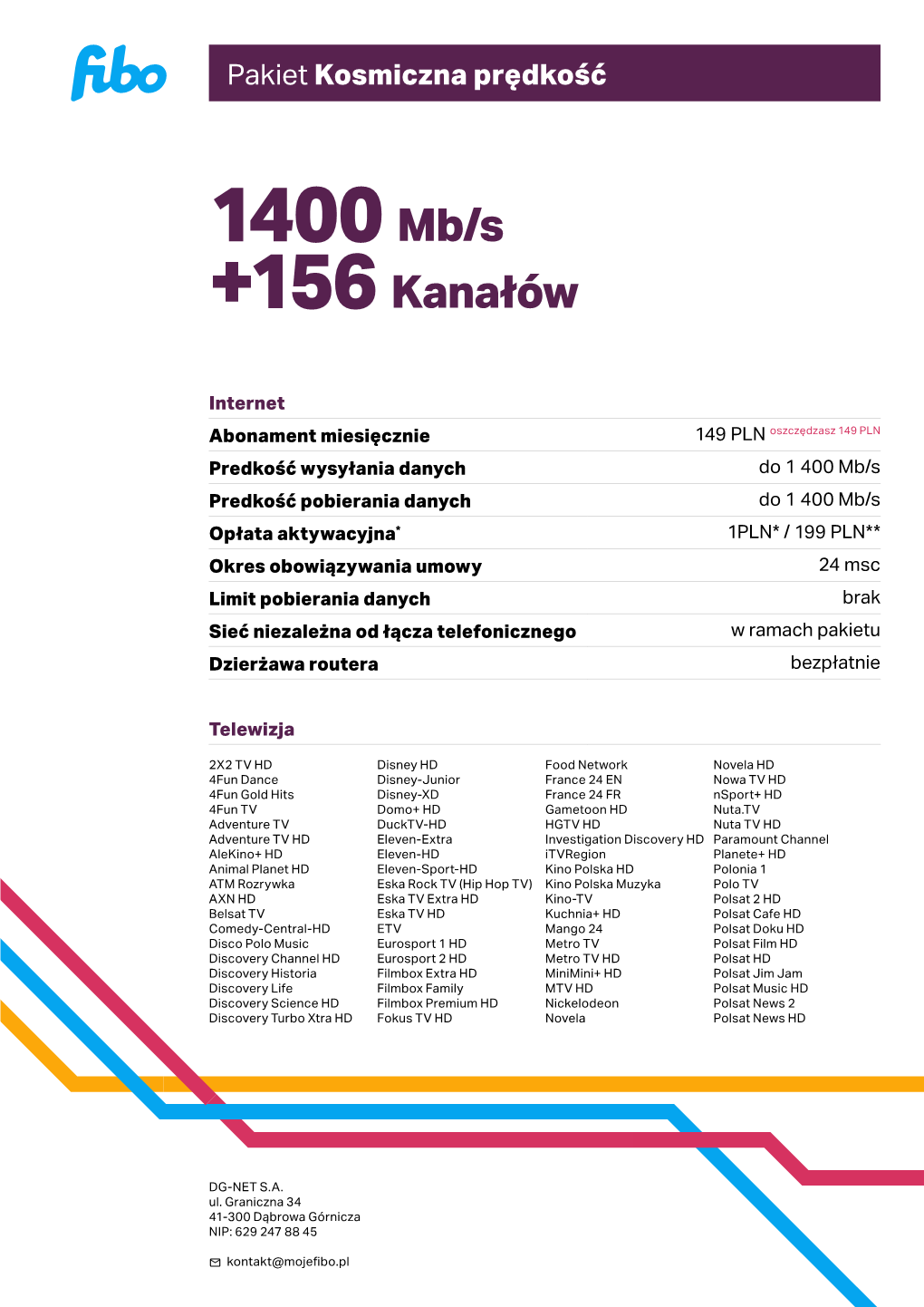 1400 Mb/S +156 Kanałów