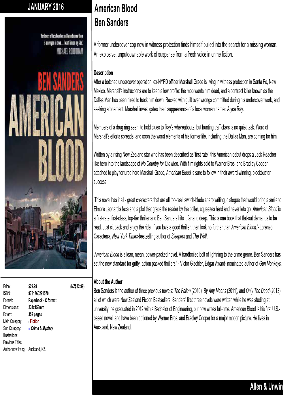 American Blood Ben Sanders