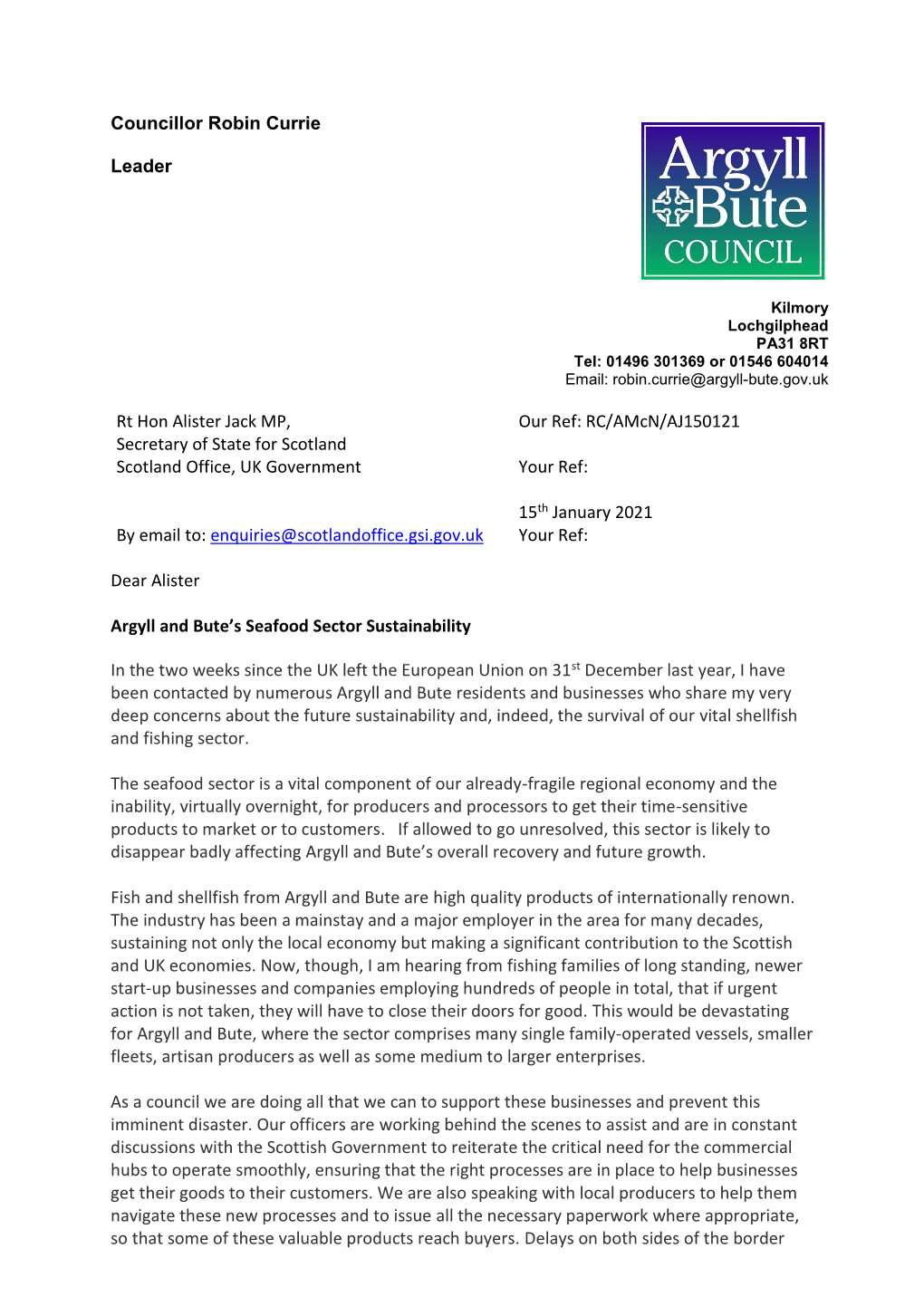 Argyll and Bute Seafood Sector Sustainability PDF 448 KB