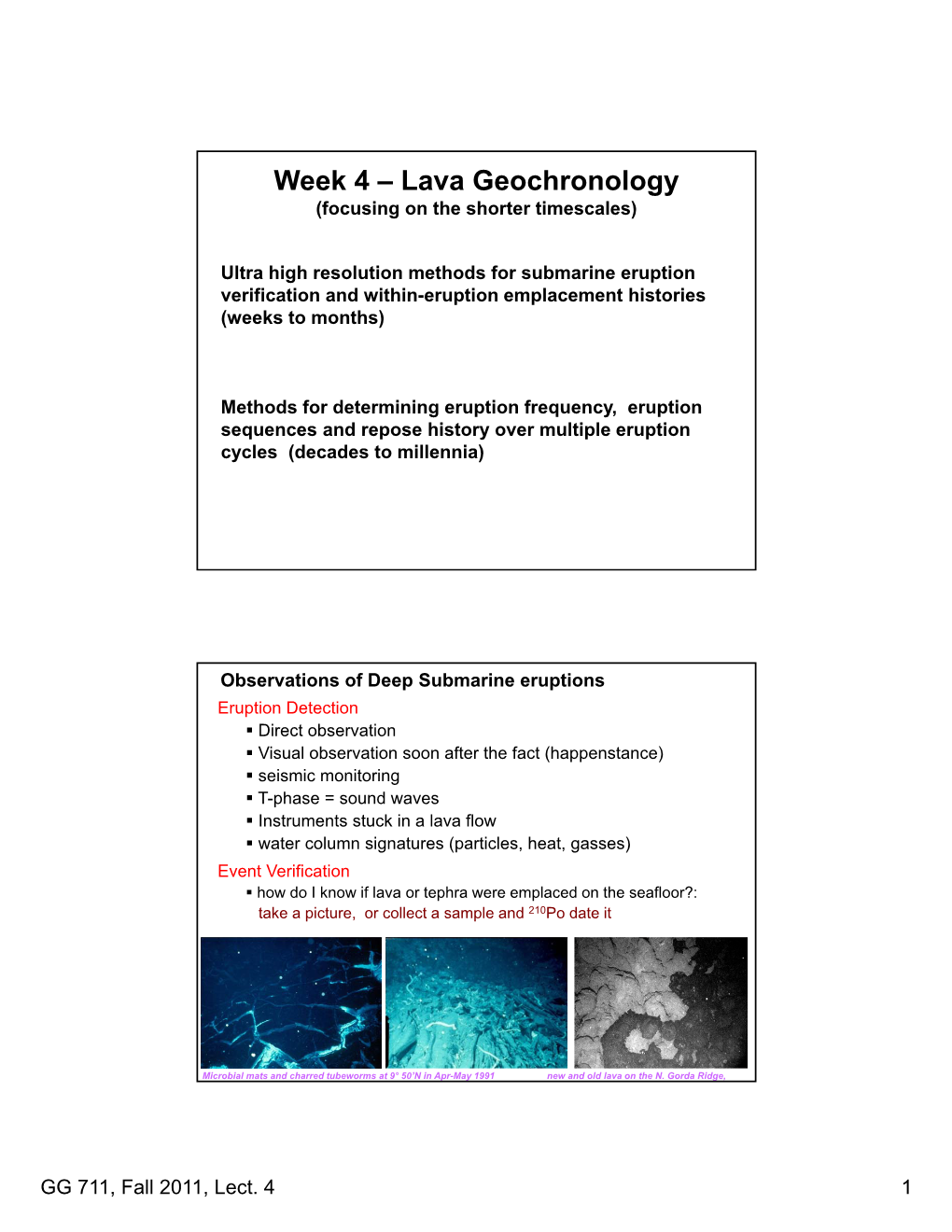 Lava Geochronology (Focusing on the Shorter Timescales)