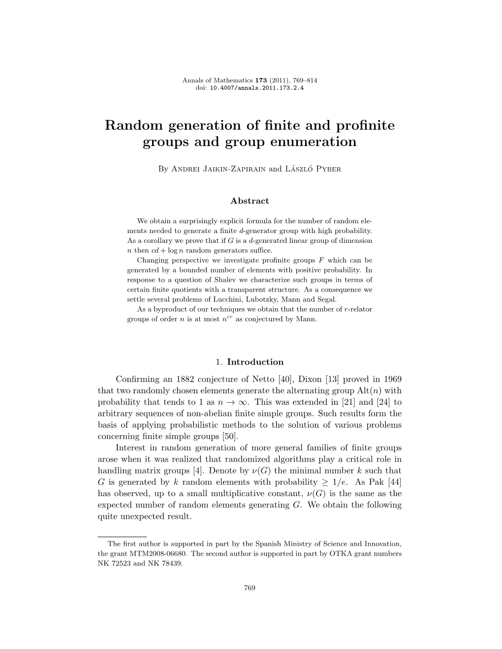 Random Generation of Finite and Profinite Groups and Group