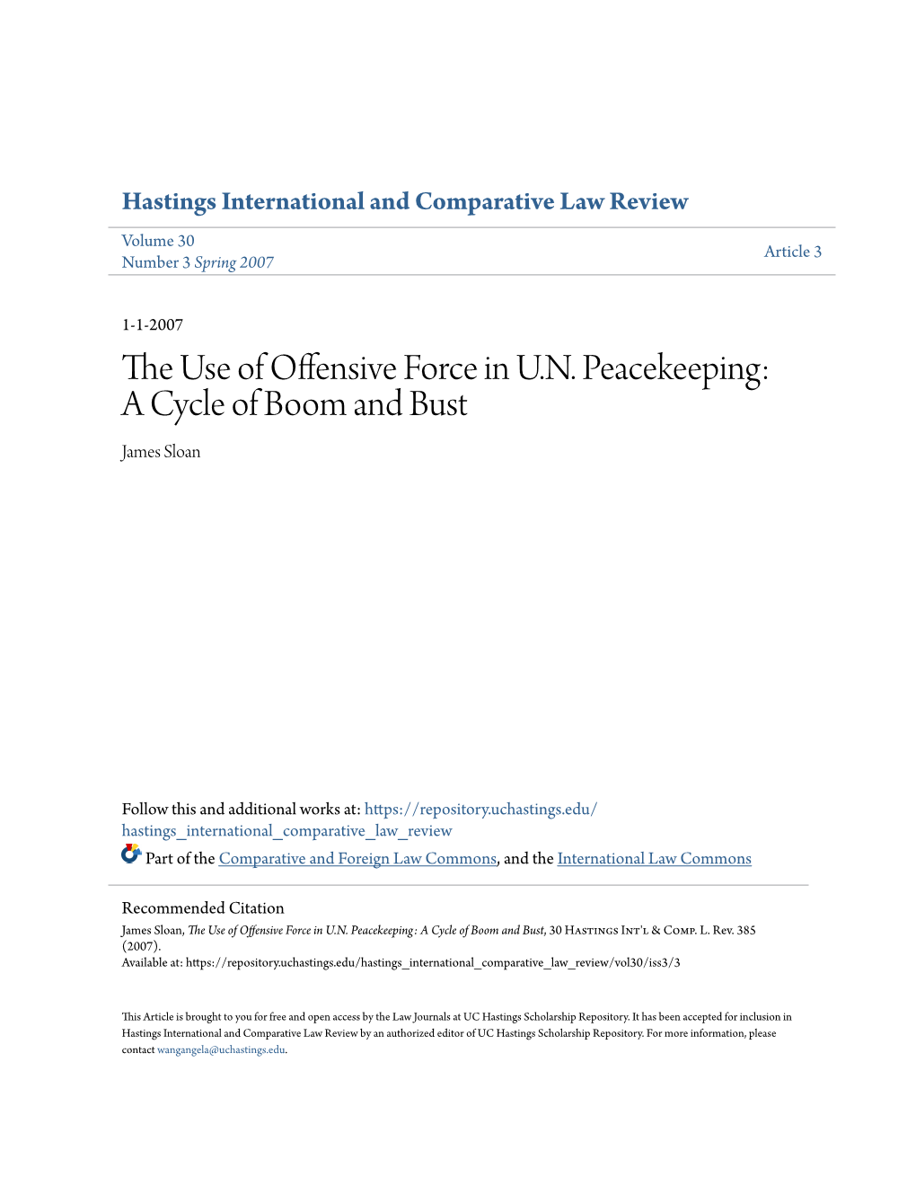 The Use of Offensive Force in UN Peacekeeping