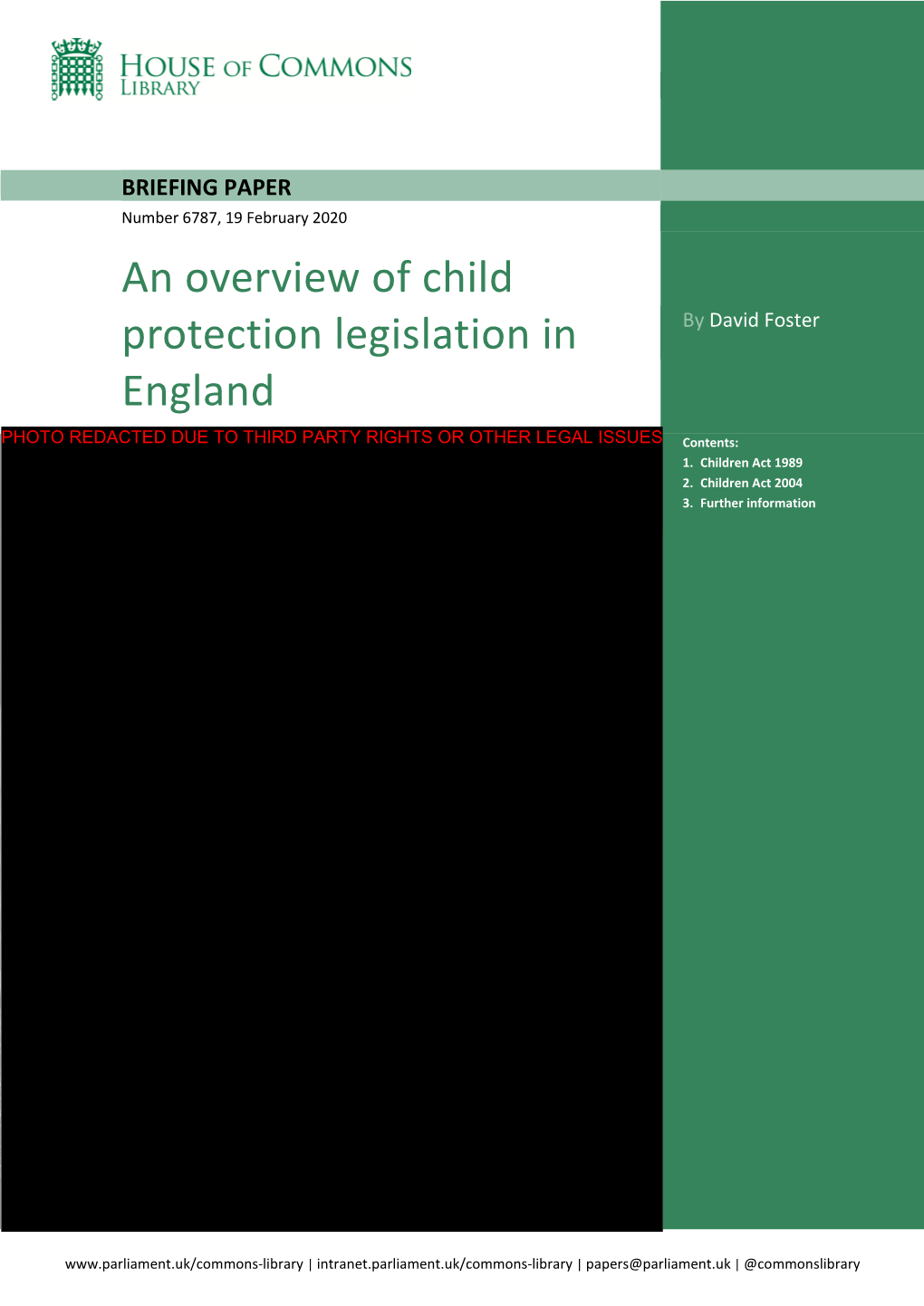 An Overview of Child Protection Legislation in England