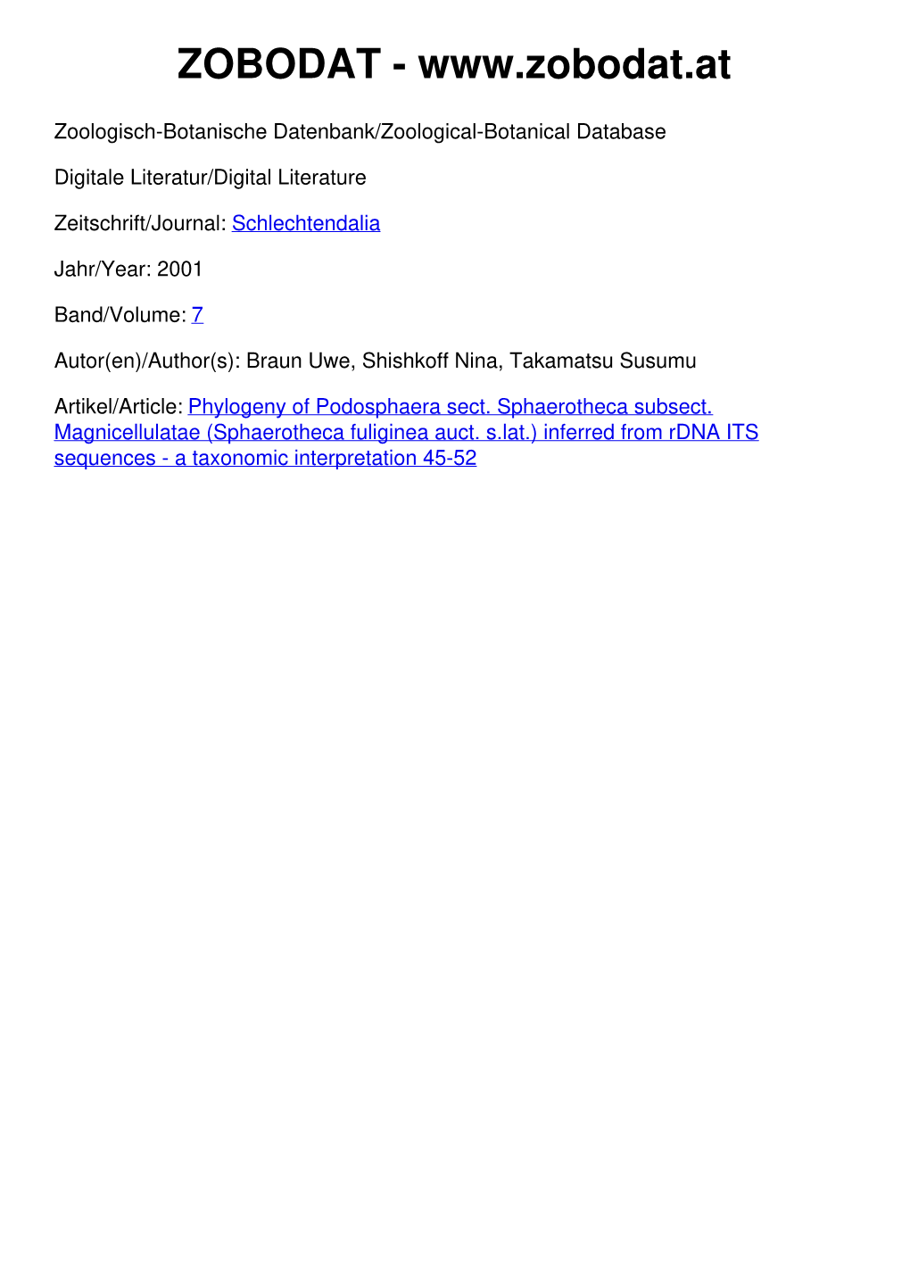 Phylogeny of Podosphaera Sect. Sphaerotheca Subsect