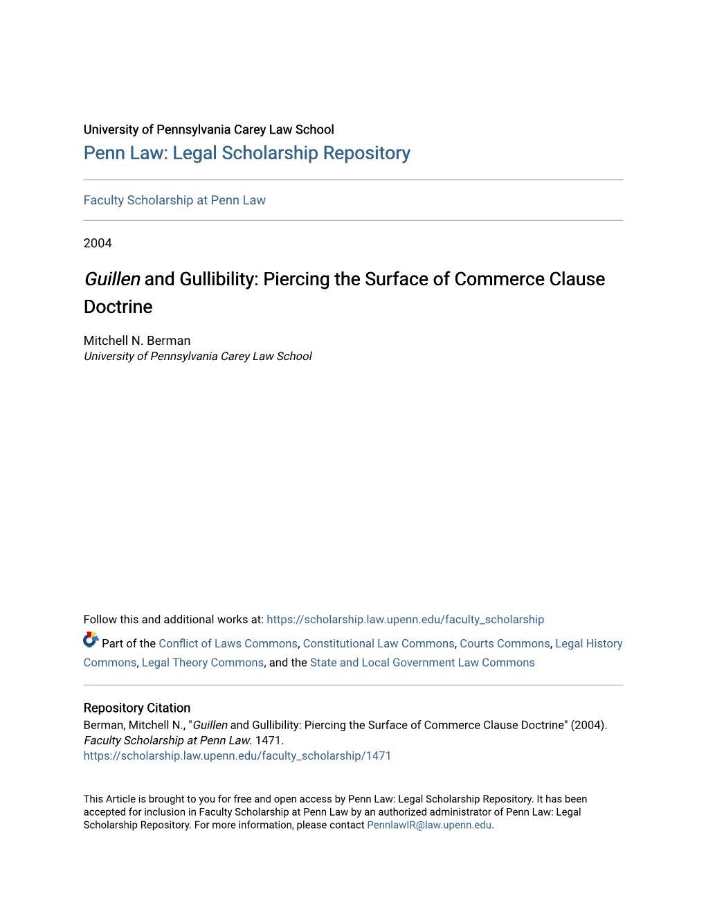 Piercing the Surface of Commerce Clause Doctrine