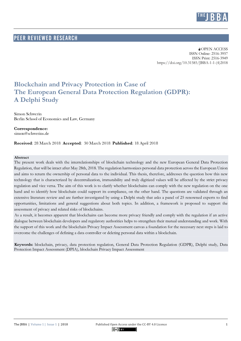 (GDPR): a Delphi Study