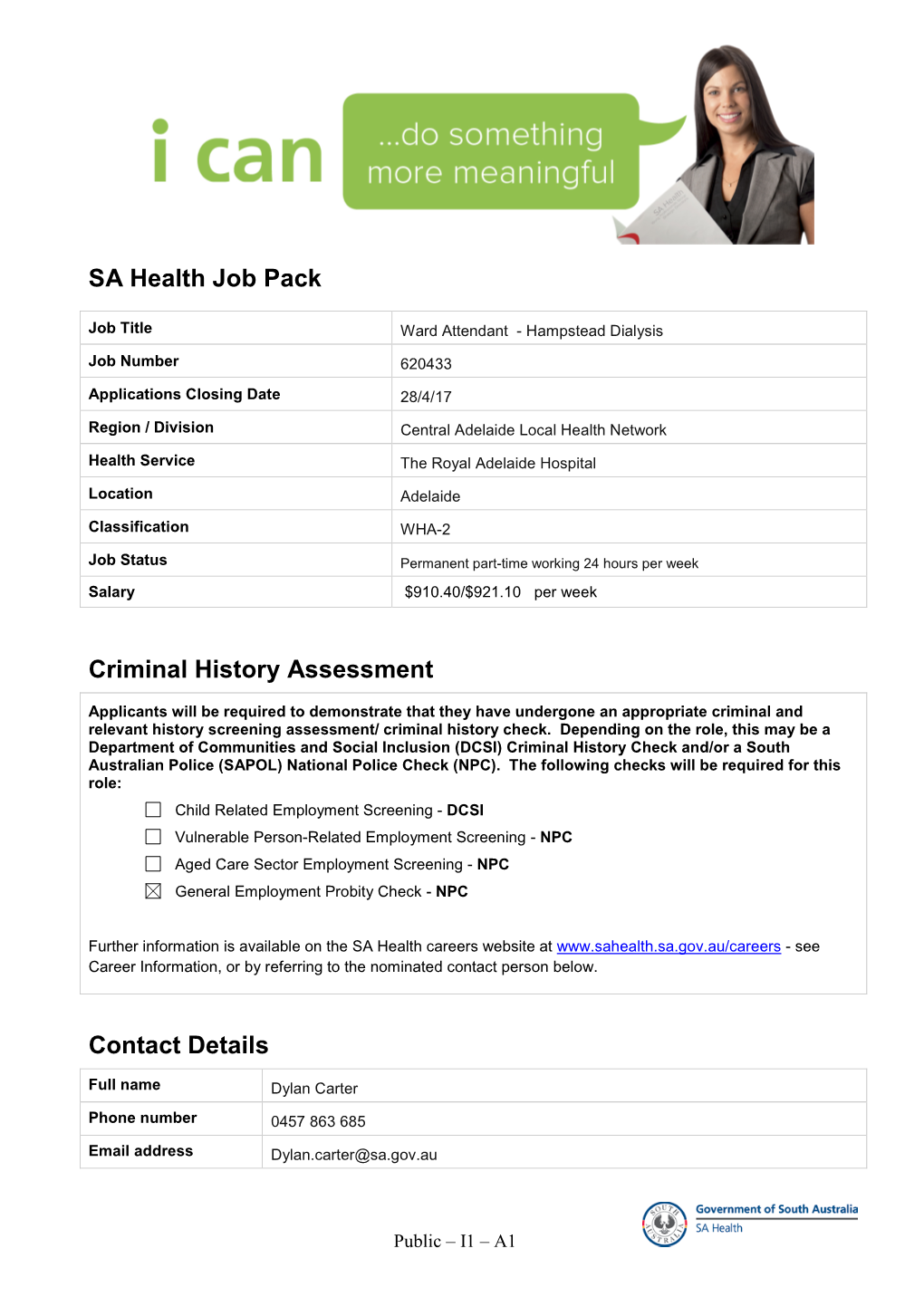 SA Health Job Pack