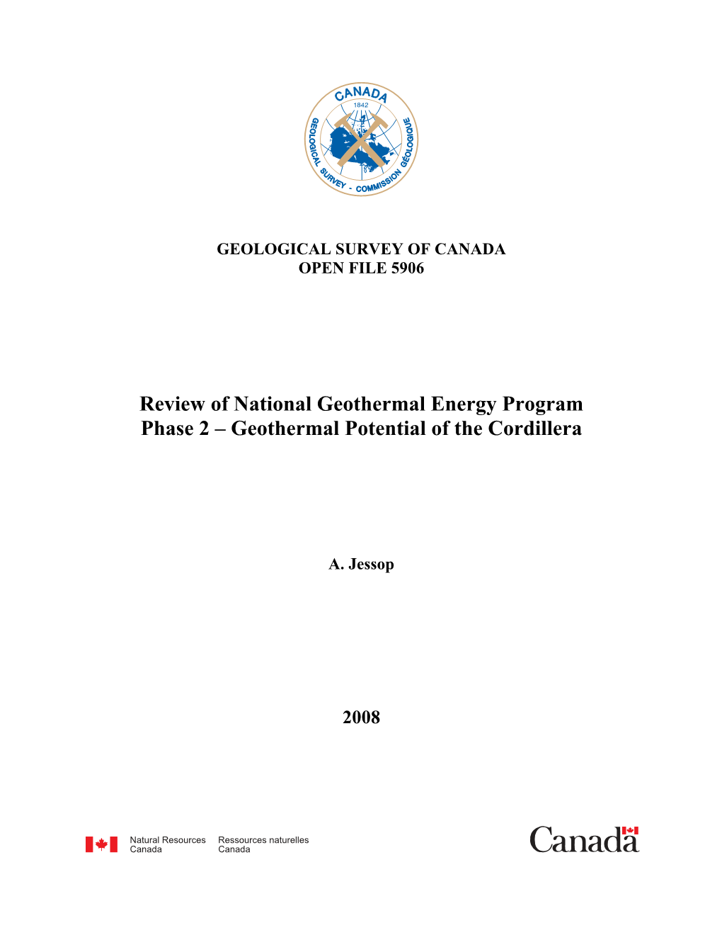 Review of National Geothermal Energy Program Phase 2 – Geothermal Potential of the Cordillera