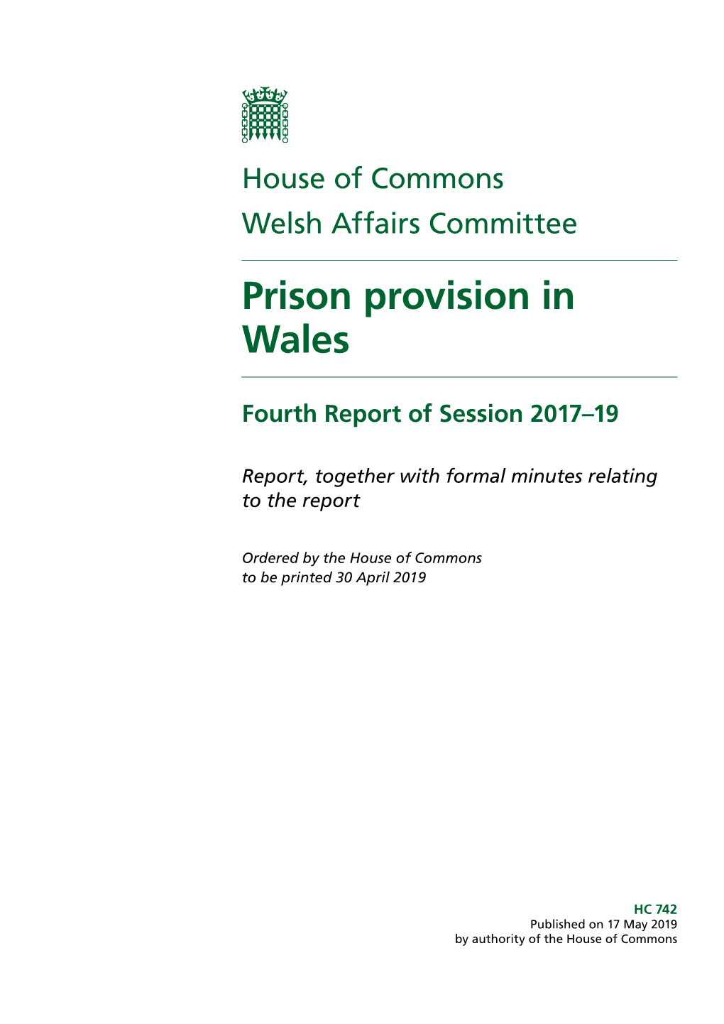 Prison Provision in Wales