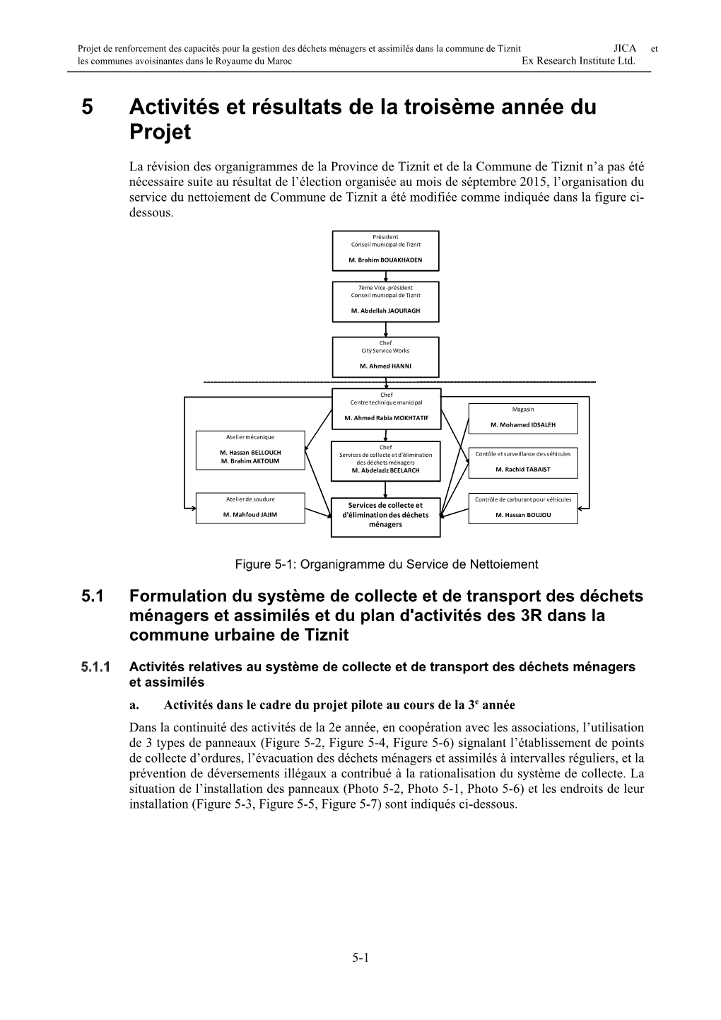 5 Activités Et Résultats De La Troisème Année Du Projet