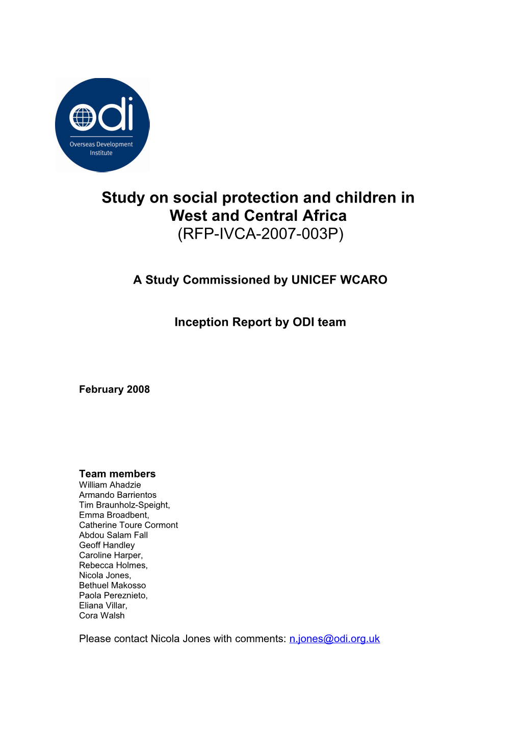 Study on Social Protection and Children In