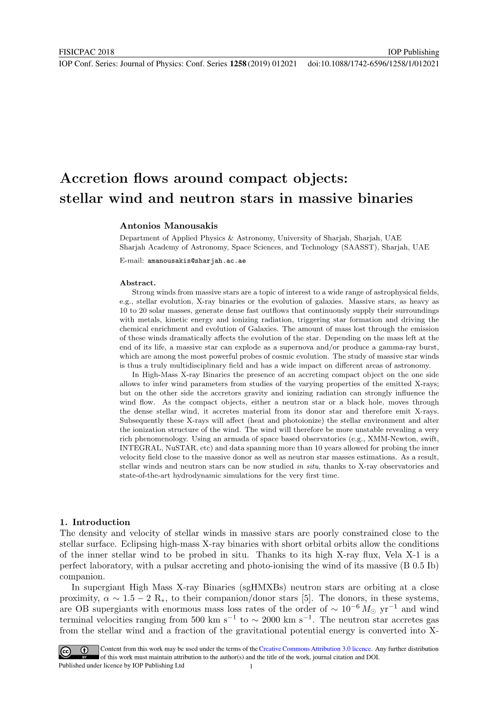 Stellar Wind and Neutron Stars in Massive Binaries