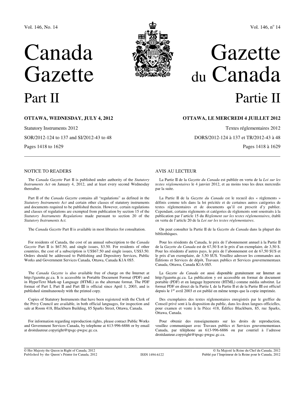 Order Amending Schedule 1 to the Species at Risk Décret Modifiant L’Annexe 1 De La Loi Sur Les Act Espèces En Péril