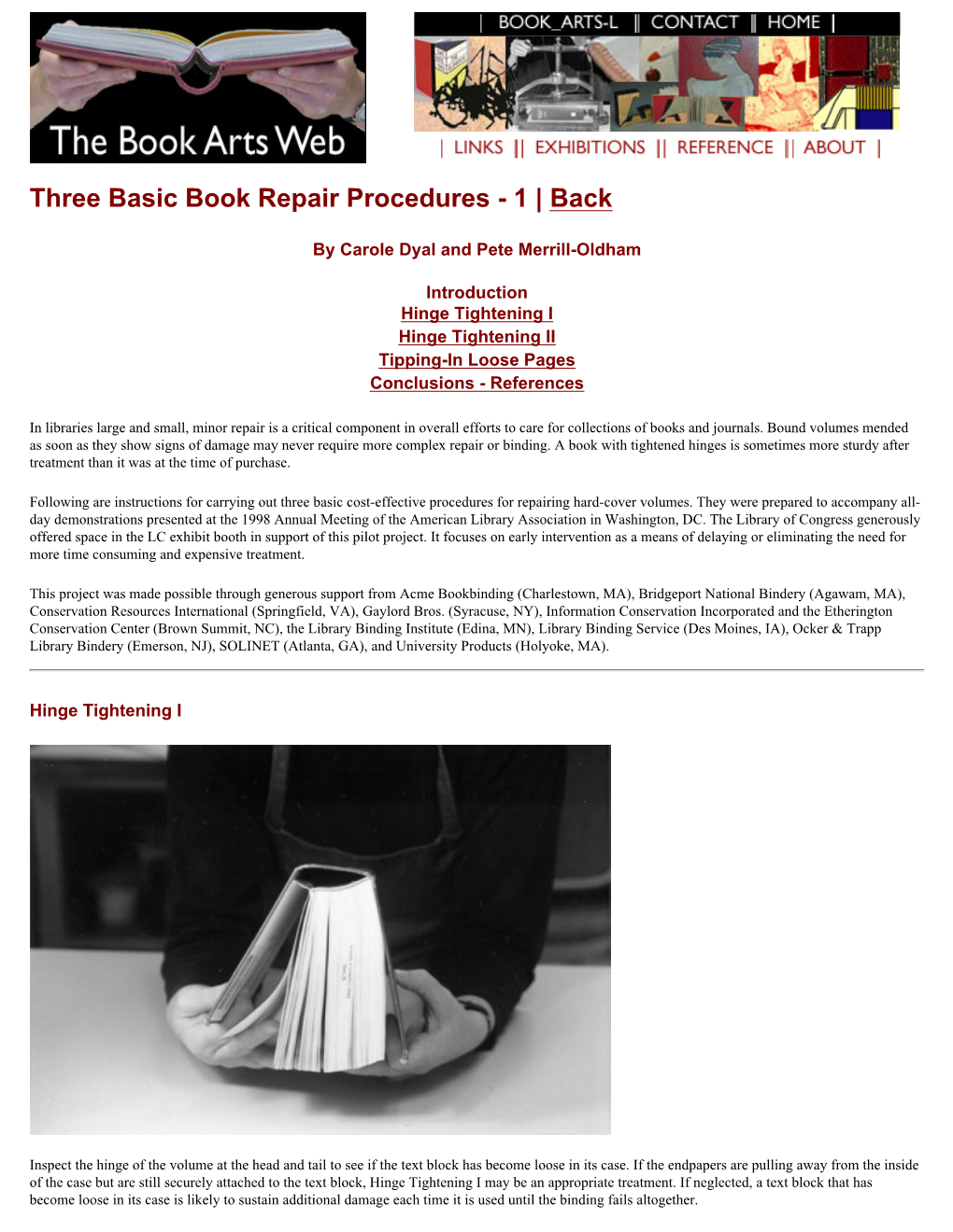 Three Basic Book Repair Procedures - 1 | Back