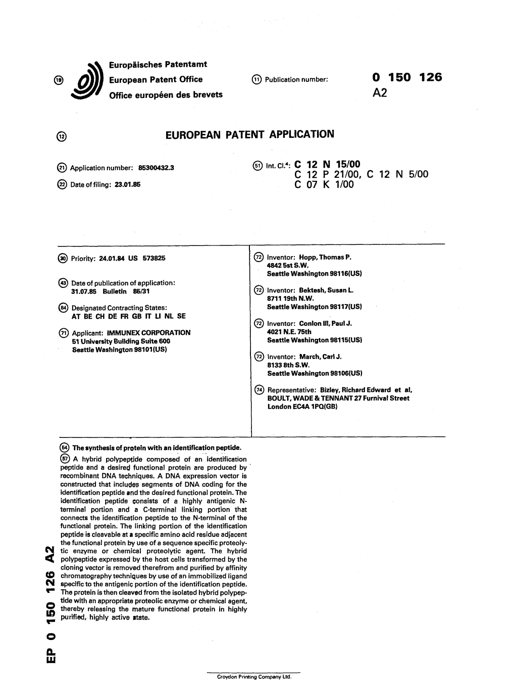 The Synthesis of Protein with an Identification Peptide