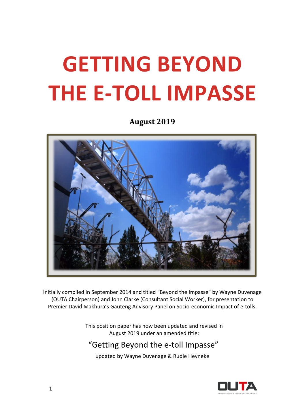 Getting Beyond the E-Toll Impasse