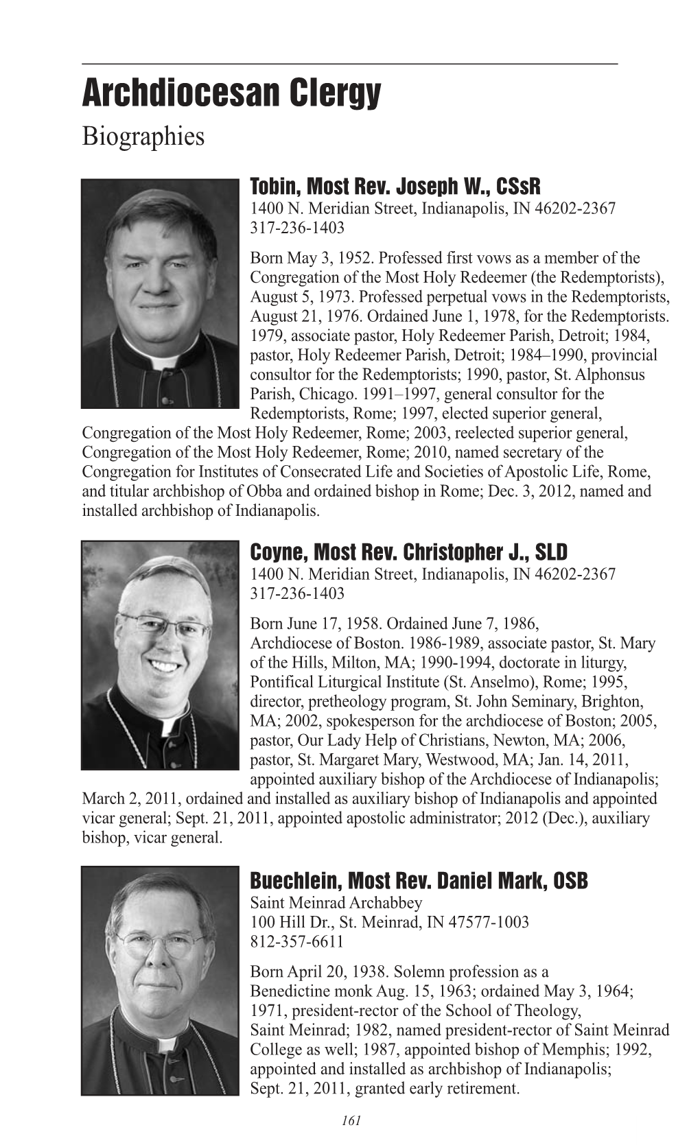 Archdiocesan Clergy Biographies