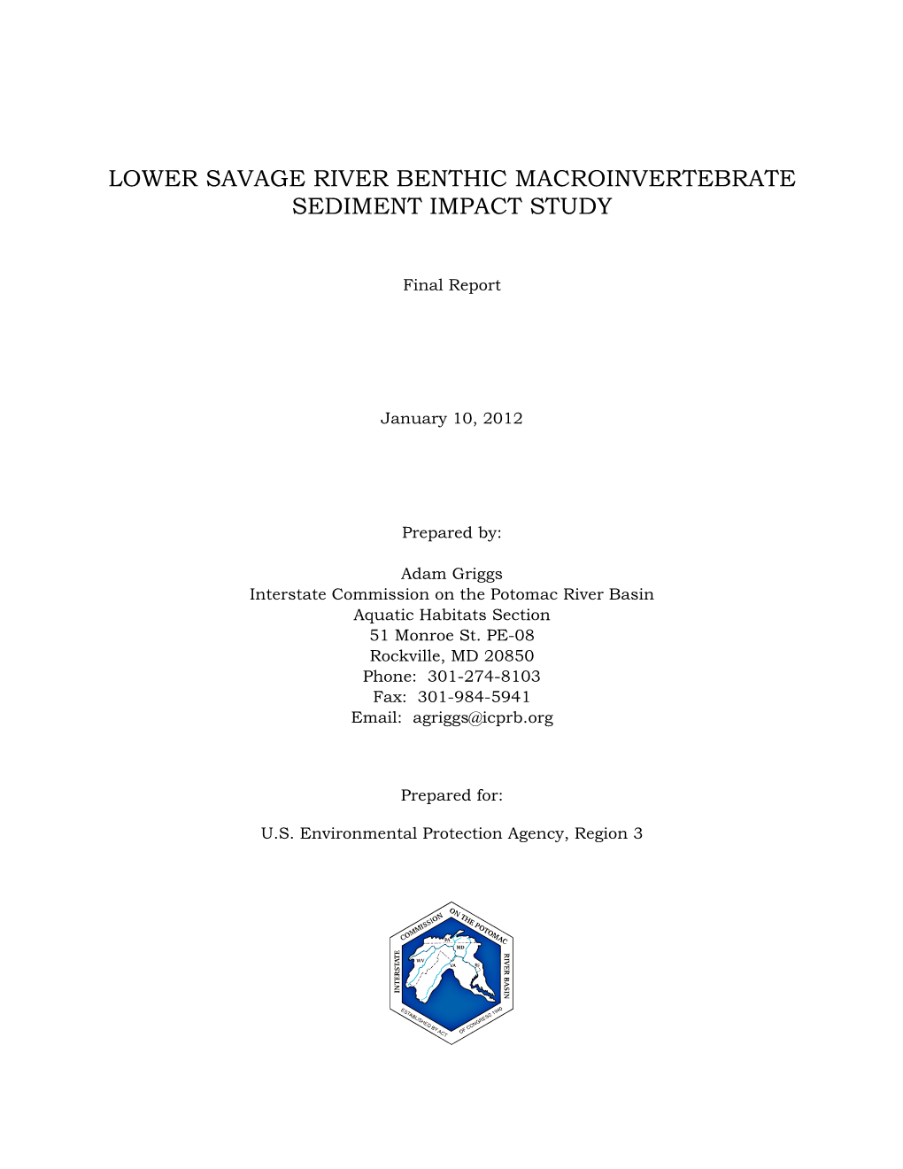 Lower Savage River Benthic Macroinvertebrate Sediment Impact Study