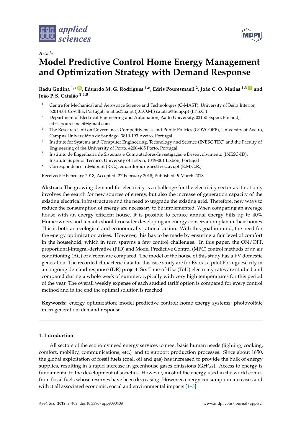 Model Predictive Control Home Energy Management and Optimization Strategy with Demand Response