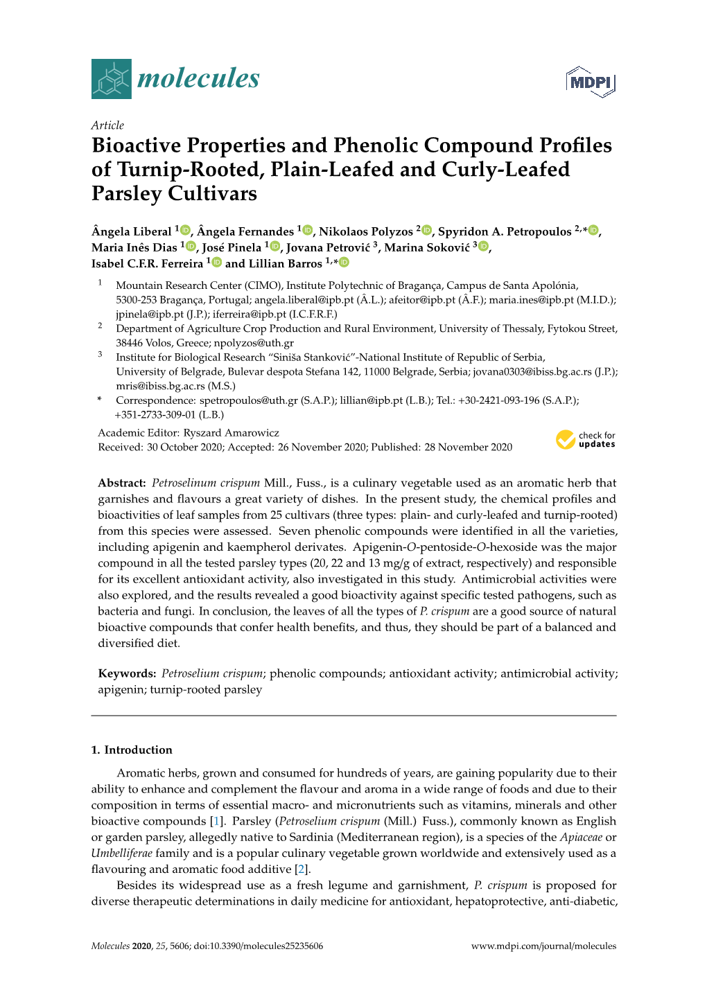 Bioactive Properties and Phenolic Compound Profiles of Turnip