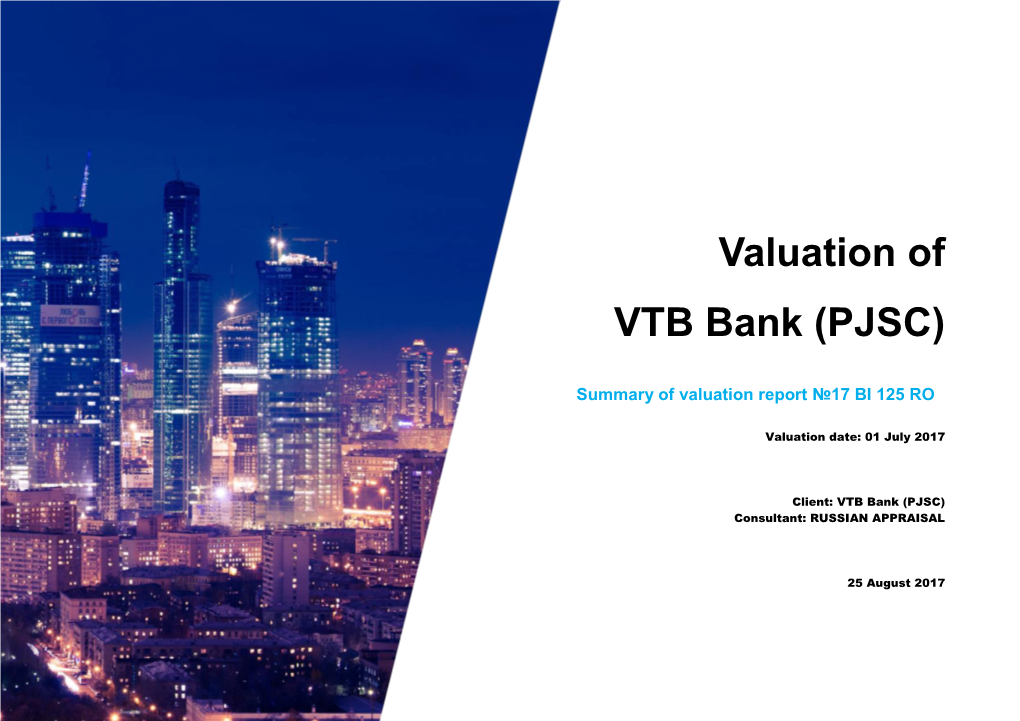 Valuation of VTB Bank (PJSC)