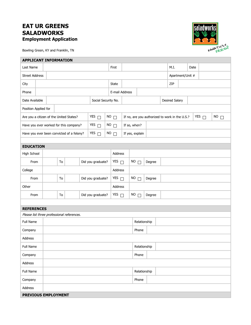 Employment Application (2-Pp.) s10