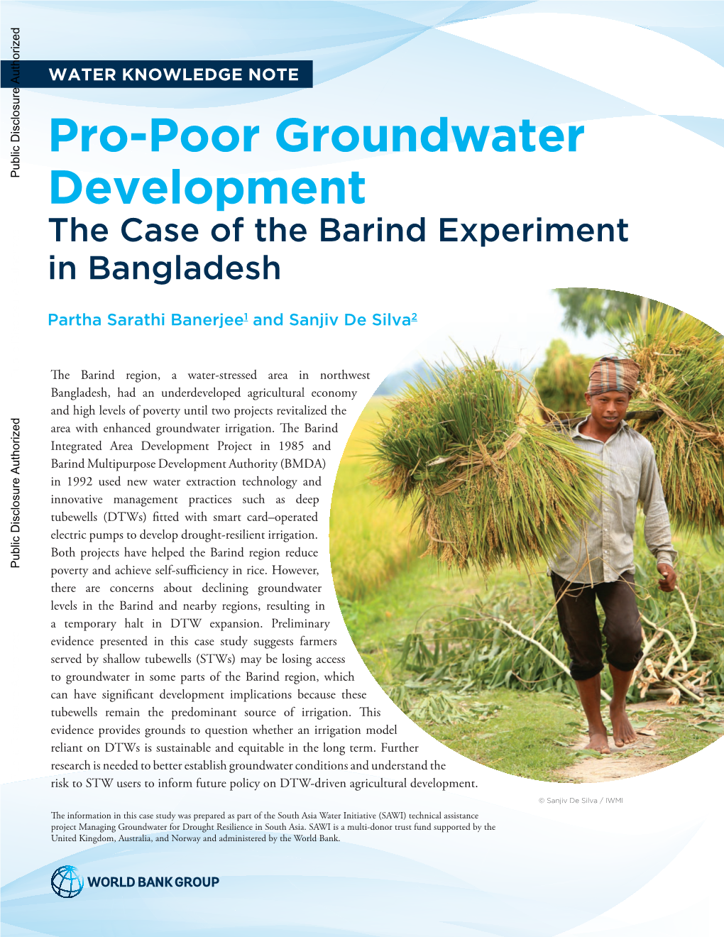 Pro-Poor Groundwater Development: the Case of the Barind Experiment In