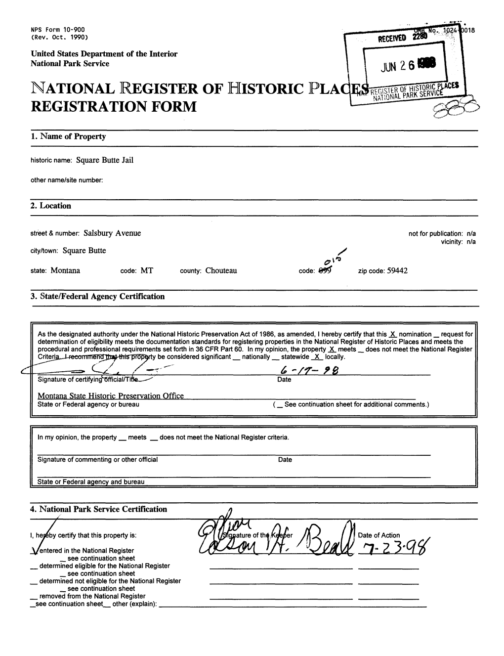 National Register of Historic Registration Form