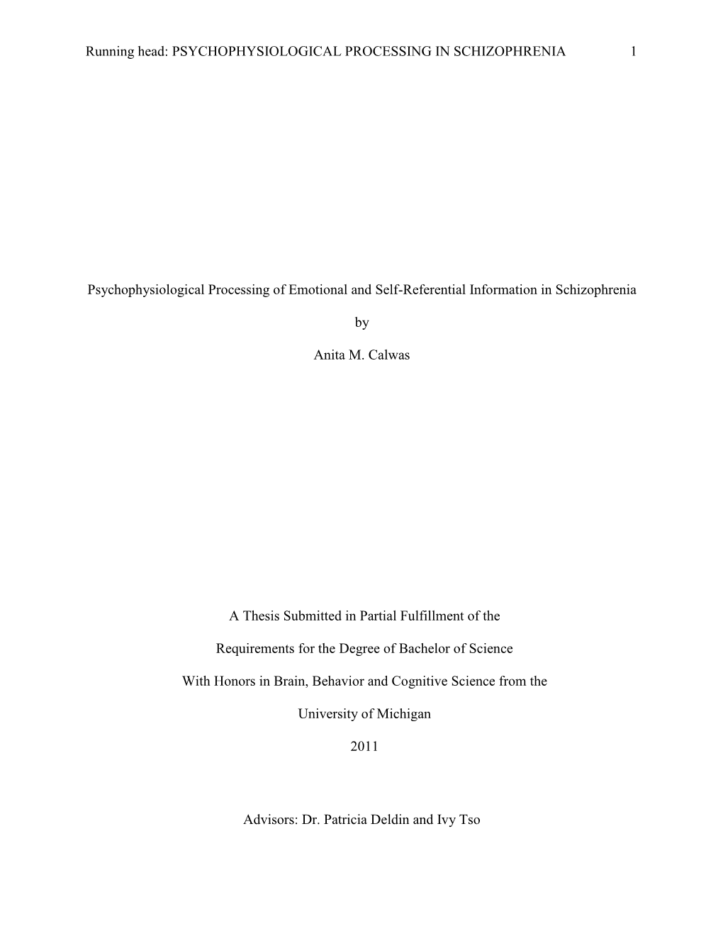 Psychophysiological Processing of Emotionaland Self-Referential