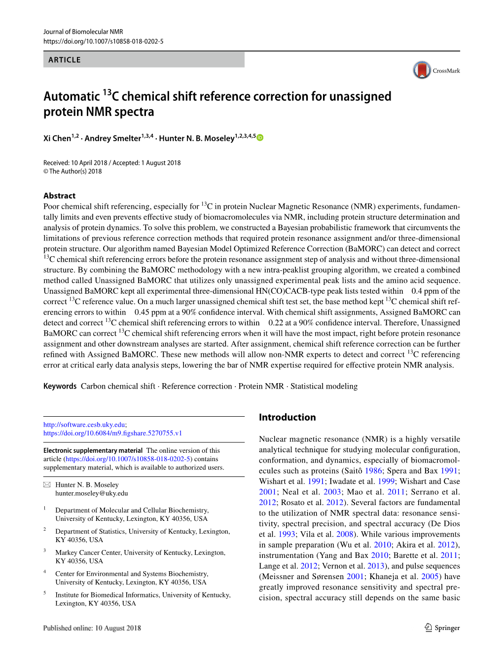 Automatic 13C Chemical Shift Reference Correction for Unassigned Protein NMR Spectra