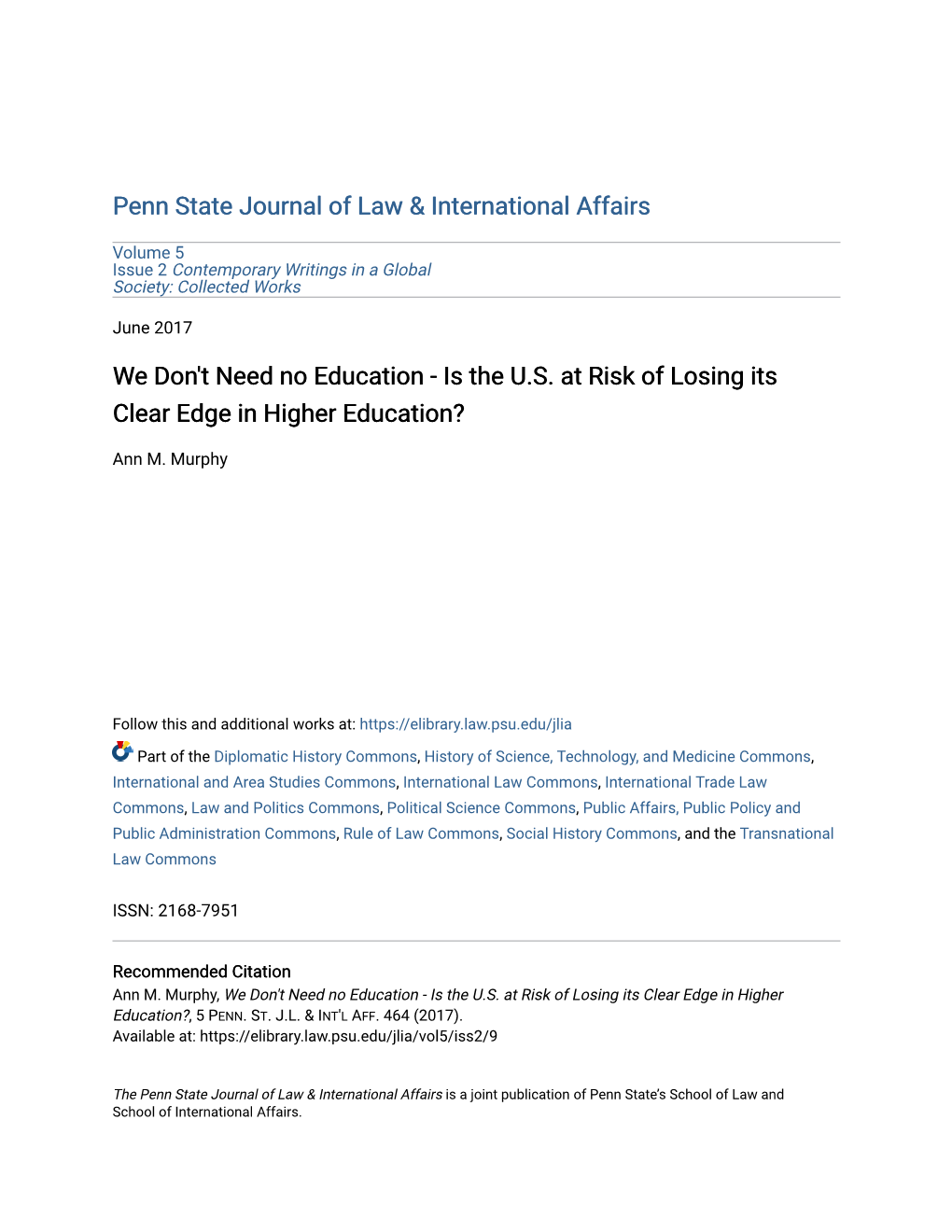 Is the US at Risk of Losing Its Clear Edge in Higher Education?