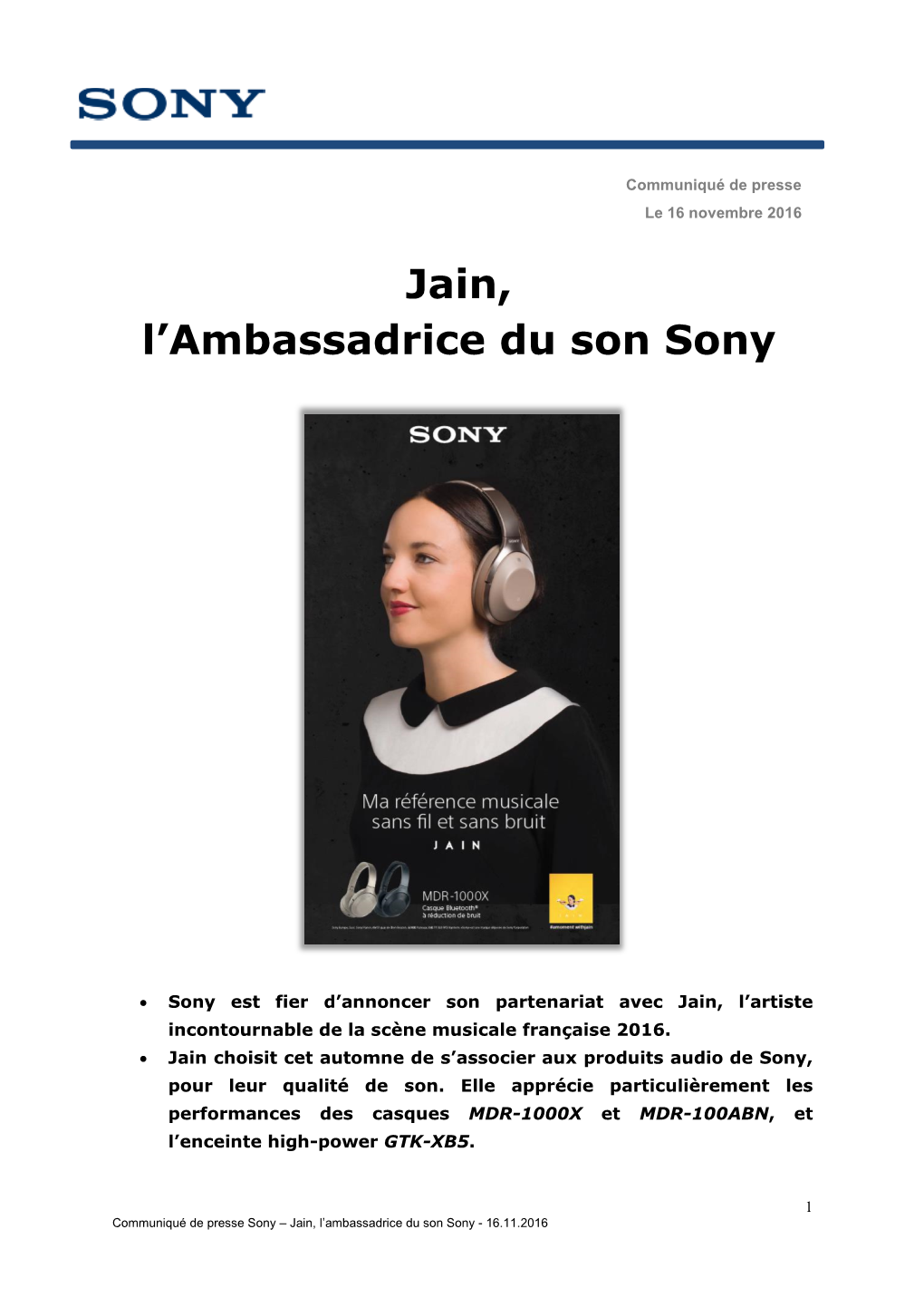 Jain, L'ambassadrice Du Son Sony