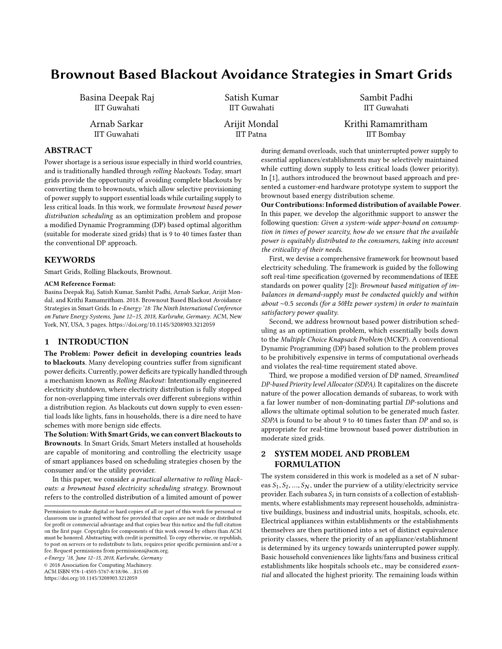 Brownout Based Blackout Avoidance Strategies in Smart Grids