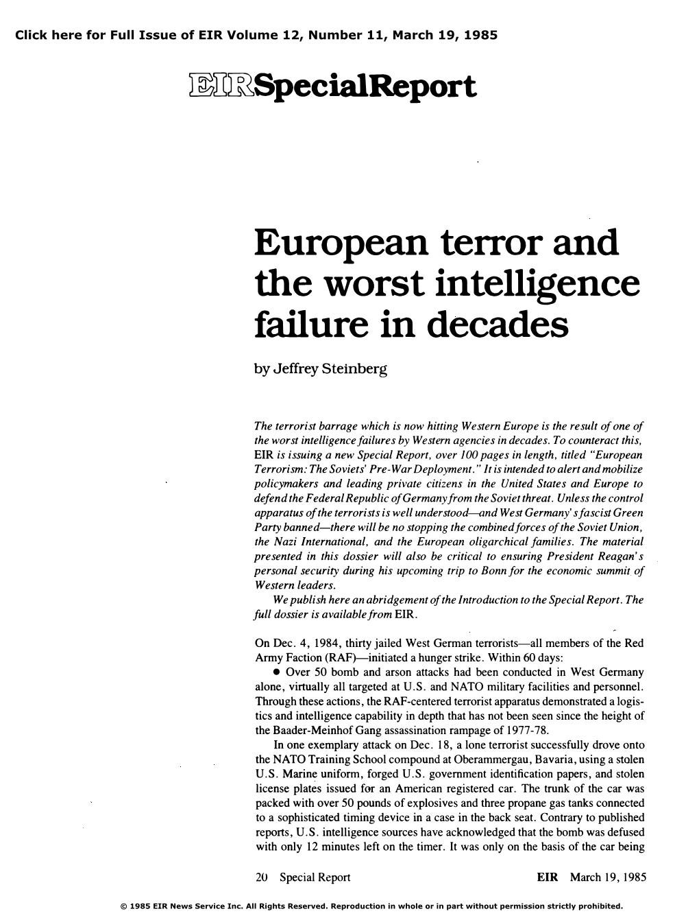 European Terror and the Worst Intelligence Failure in Decades