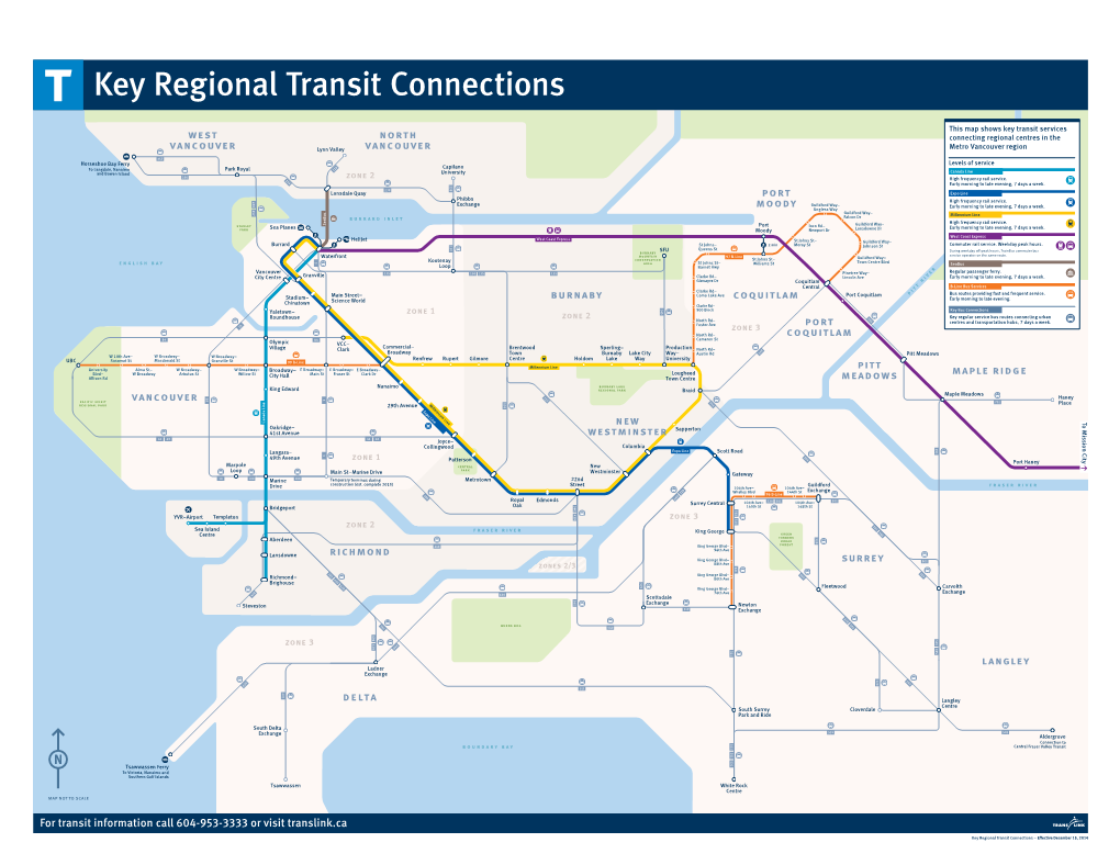 This Map Shows Key Transit Services Connecting Regional Centres in the Lynn Valley Metro Vancouver Region