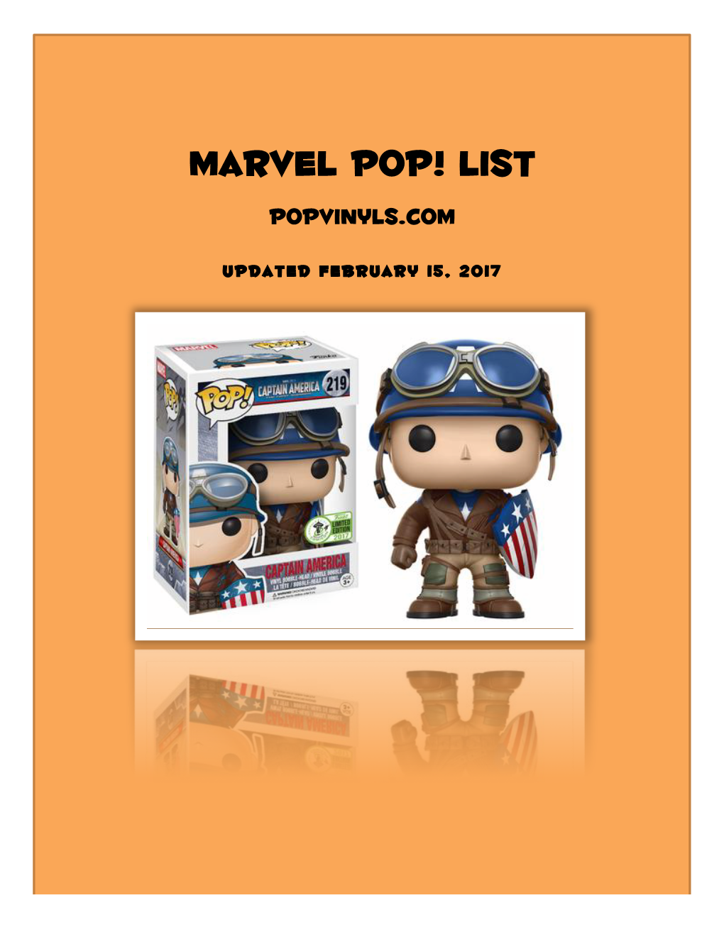 Marvel Pop! List Popvinyls.Com