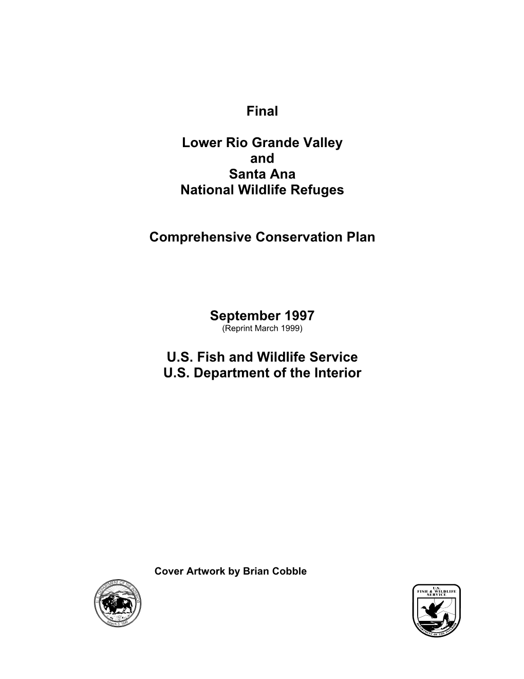 Final Lower Rio Grande Valley and Santa Ana National Wildlife