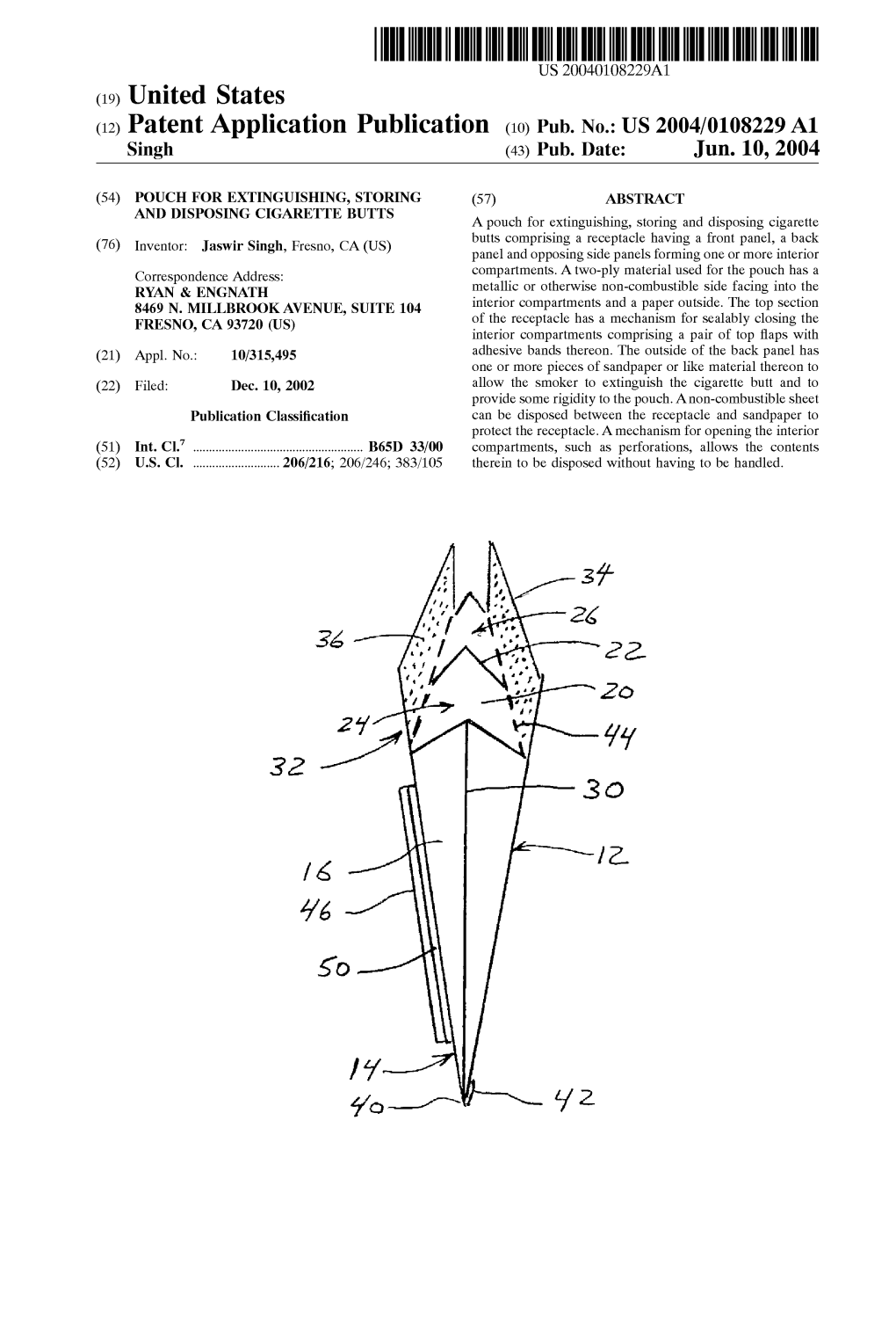 (12) Patent Application Publication (10) Pub. No.: US 2004/0108229 A1 Singh (43) Pub