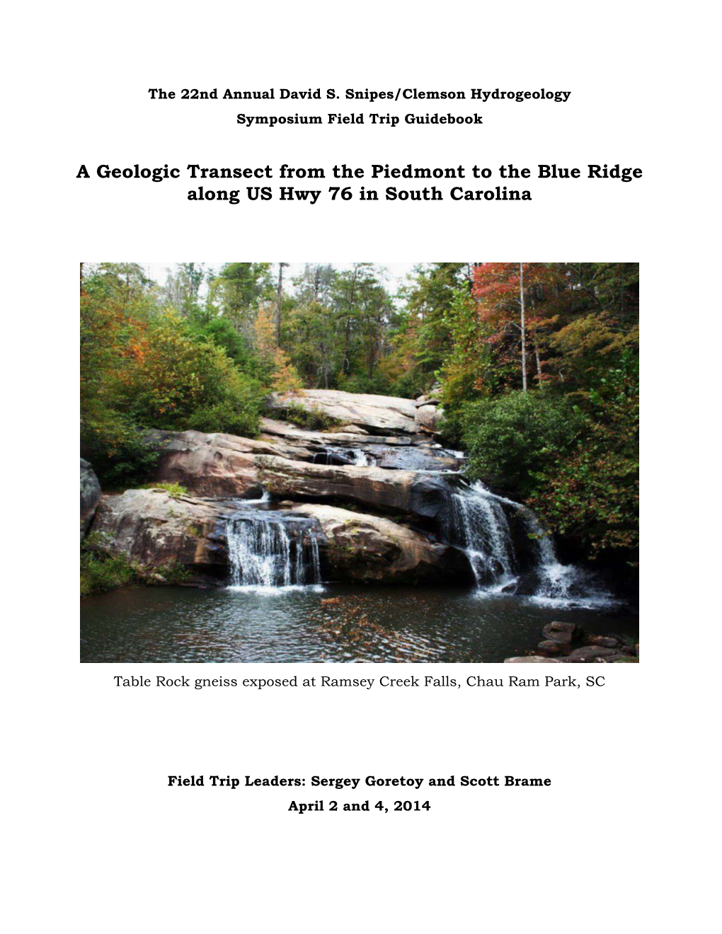 Geologic Controls on the Morphology of the Chattooga River