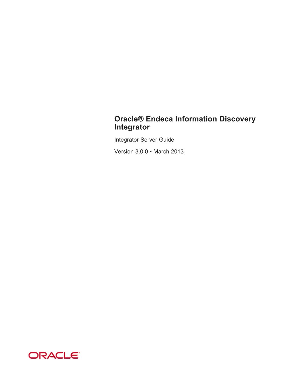 Oracle® Endeca Information Discovery Integrator