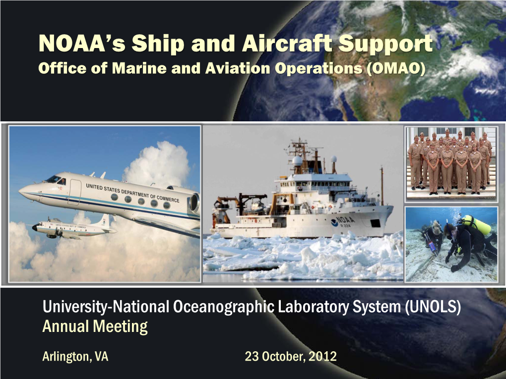 2012 UNOLS Annual Meeting NOAA Report