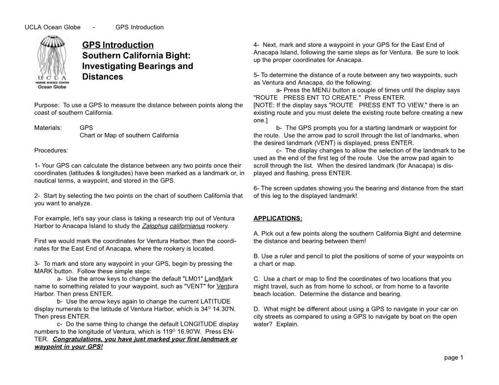 GPS So Calif Bearings & Distances.Pdf