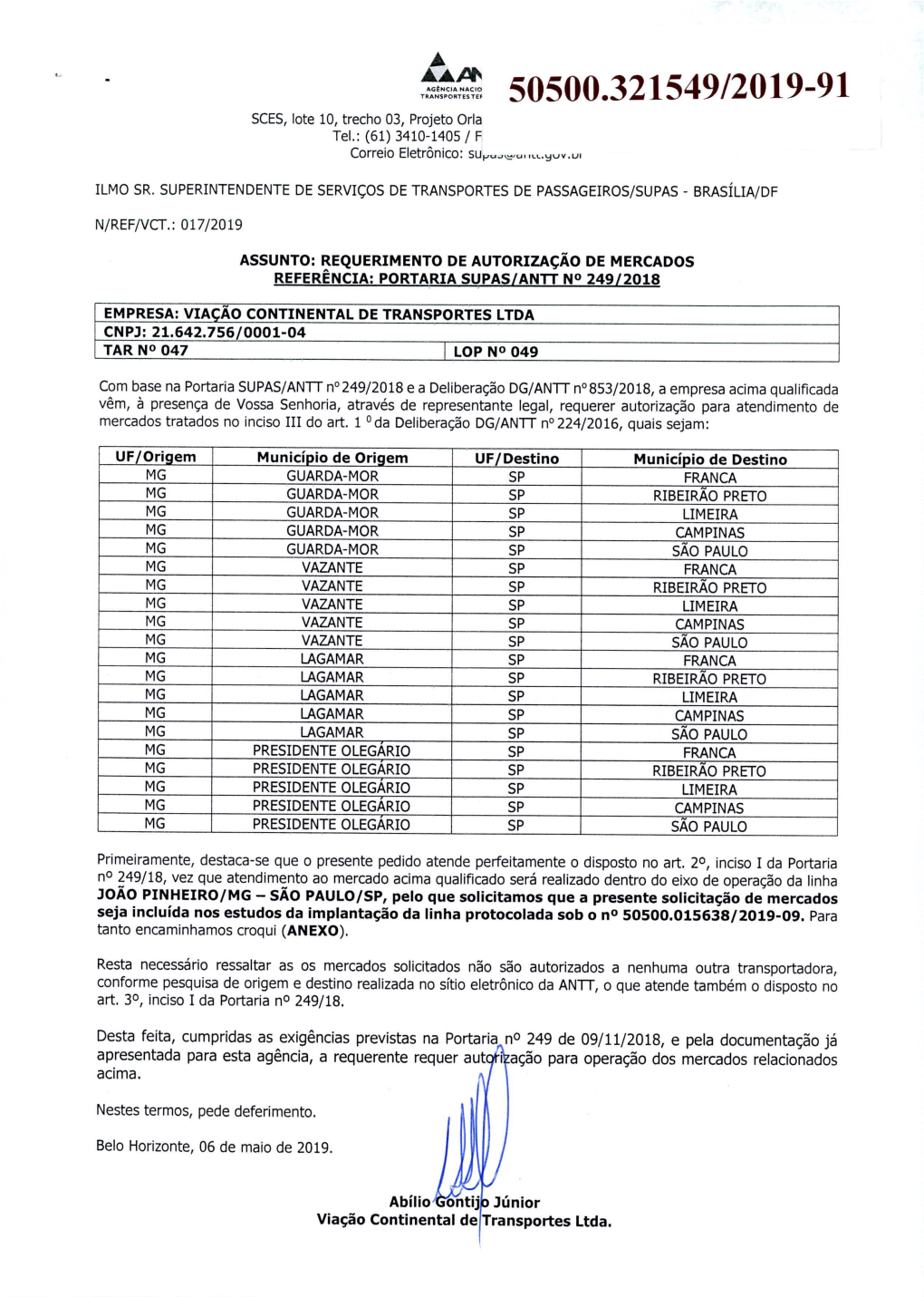 ± 50500.321549/2019-91 SCES, Lote 10, Trecho 03, Projeto Orla Tel.: (61) 3410-1405 / F Correio Eletrônico